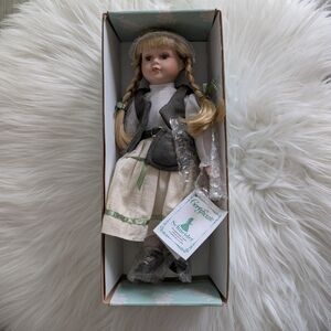 Walter Schneider German Porcelain Doll with Braided Hair With Box & Certificate